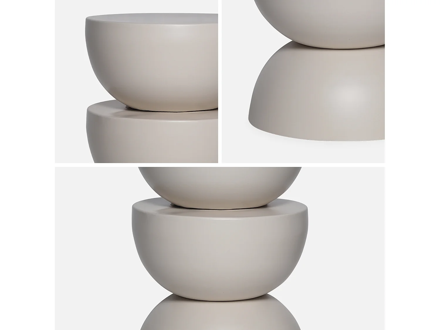 Mesa auxiliar o mesita de metal crema