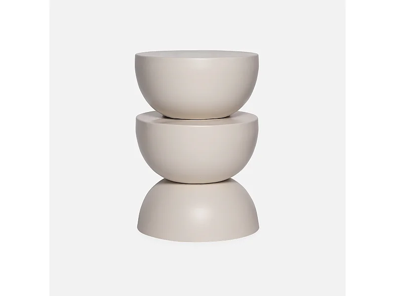 Tavolino  in metallo, crema