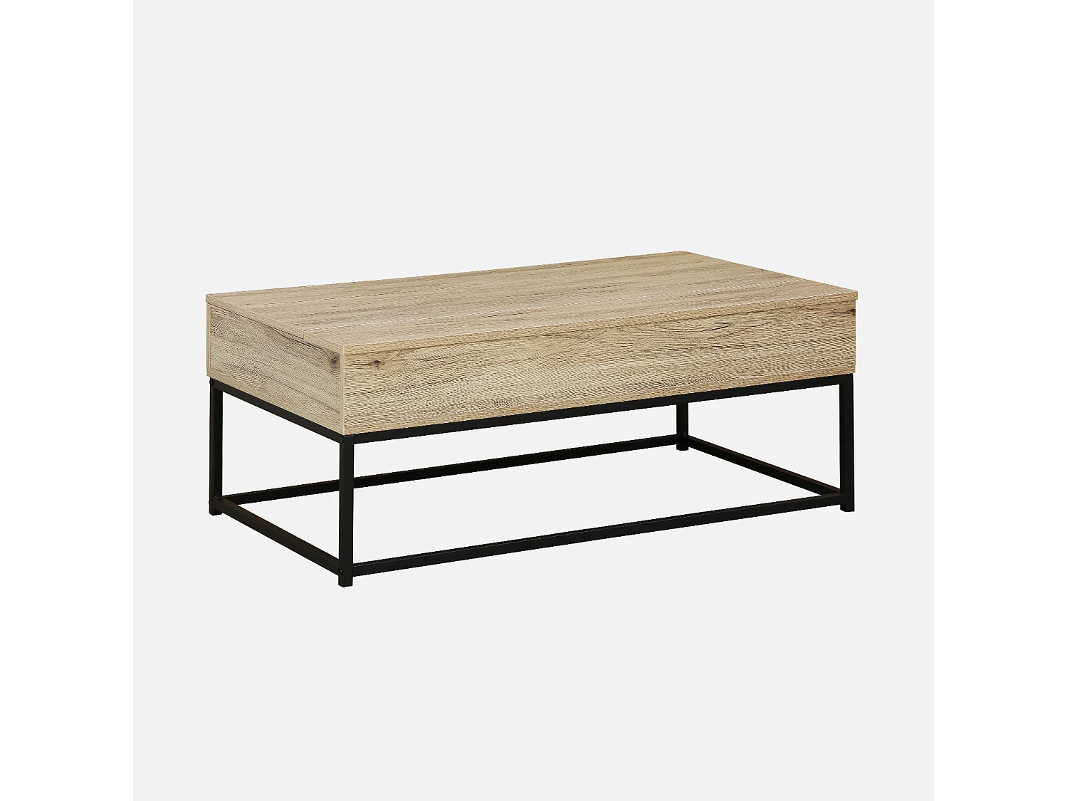 Table basse. loft. 1 plateau relevable. deux espaces de rangement. L 100 cm x l 55 cm x H 40.5 cm
