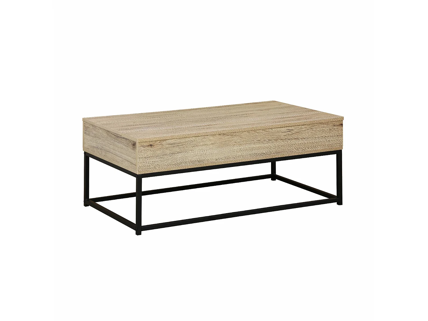 Table basse. loft. 1 plateau relevable. deux espaces de rangement. L 100 cm x l 55 cm x H 40.5 cm