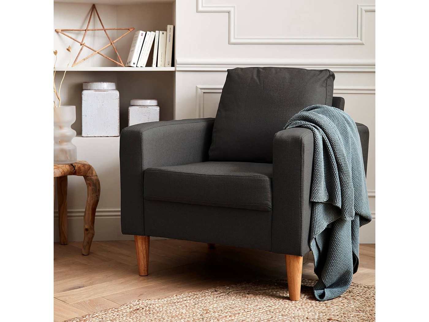 Sillón escandinavo de tejido Bouclé Fleming - Comprar sillones de estilo escandinavo