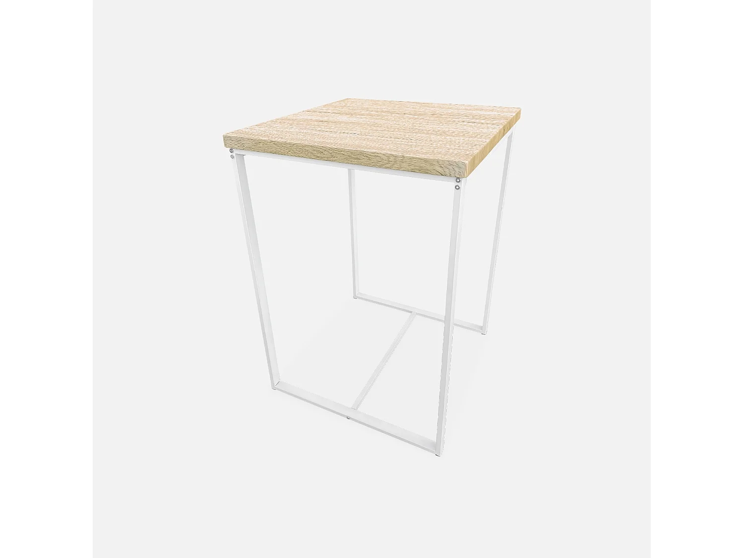 Mesa alta con 2 taburetes de bar blanco