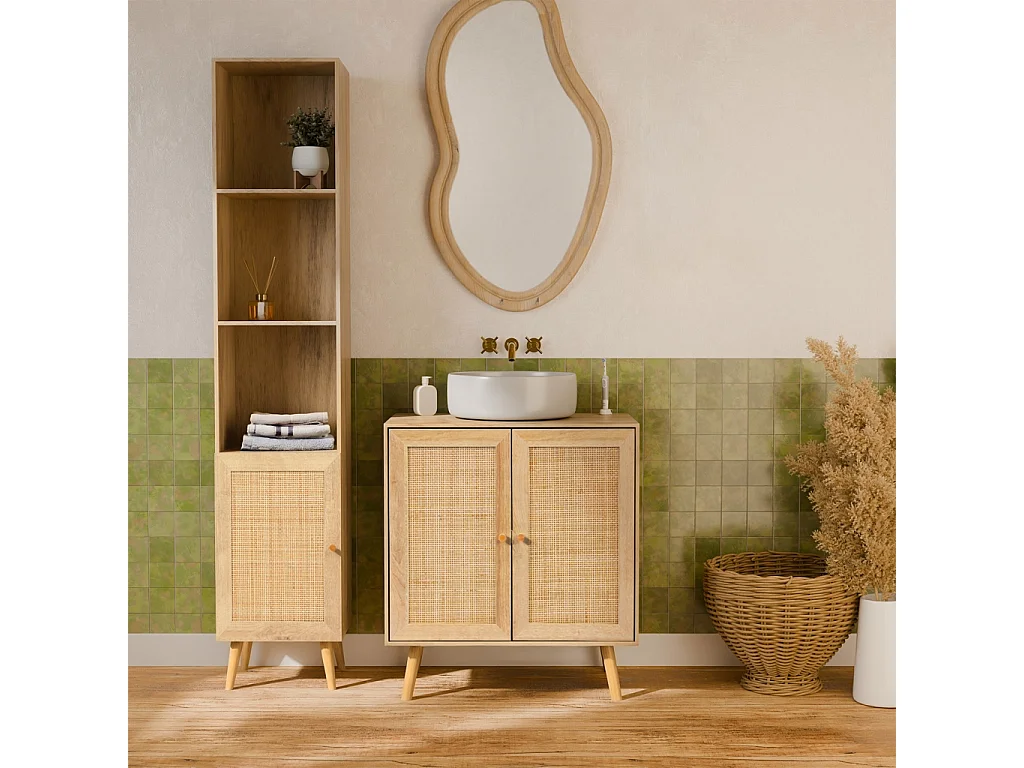 Colonne de rangement pour salle de bain. Bohème. L 35 x P 25 x H 167cm