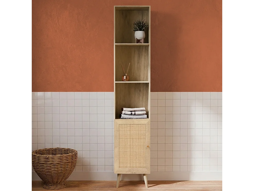 Columna de almacenamiento para cuarto de baño natural