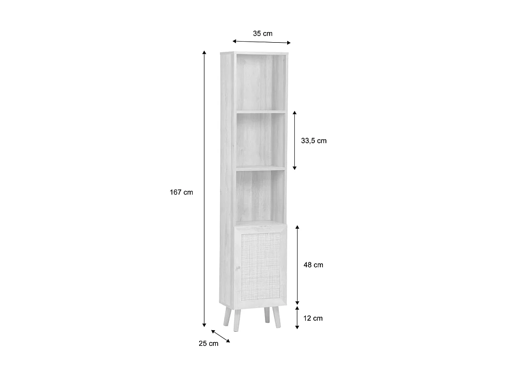 Columna de almacenamiento para cuarto de baño natural