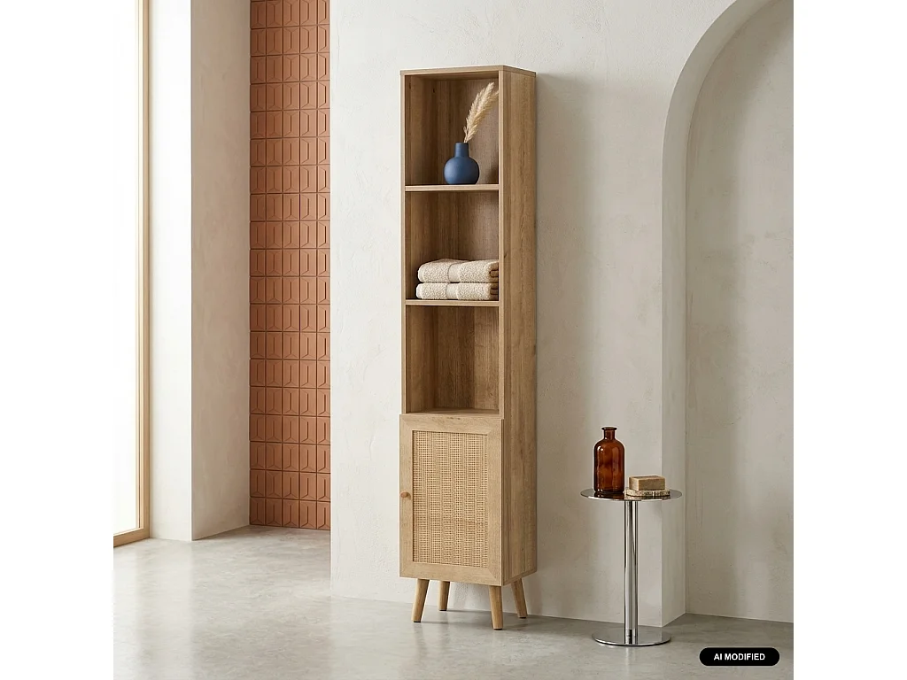 Columna de almacenamiento para cuarto de baño natural