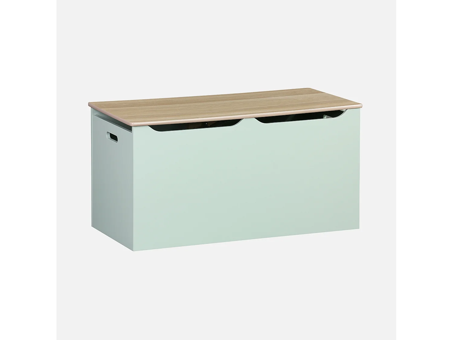 Cassettone per giochi effetto legno bianco, verde celadon