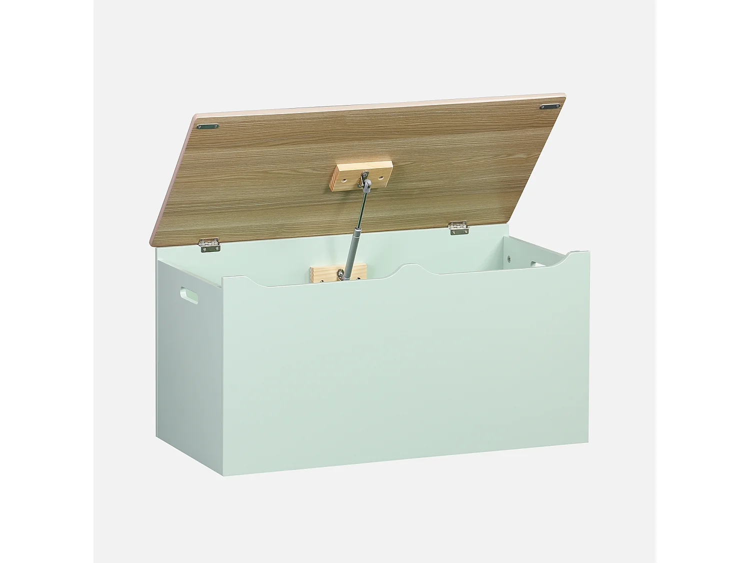 Cassettone per giochi effetto legno bianco, verde celadon