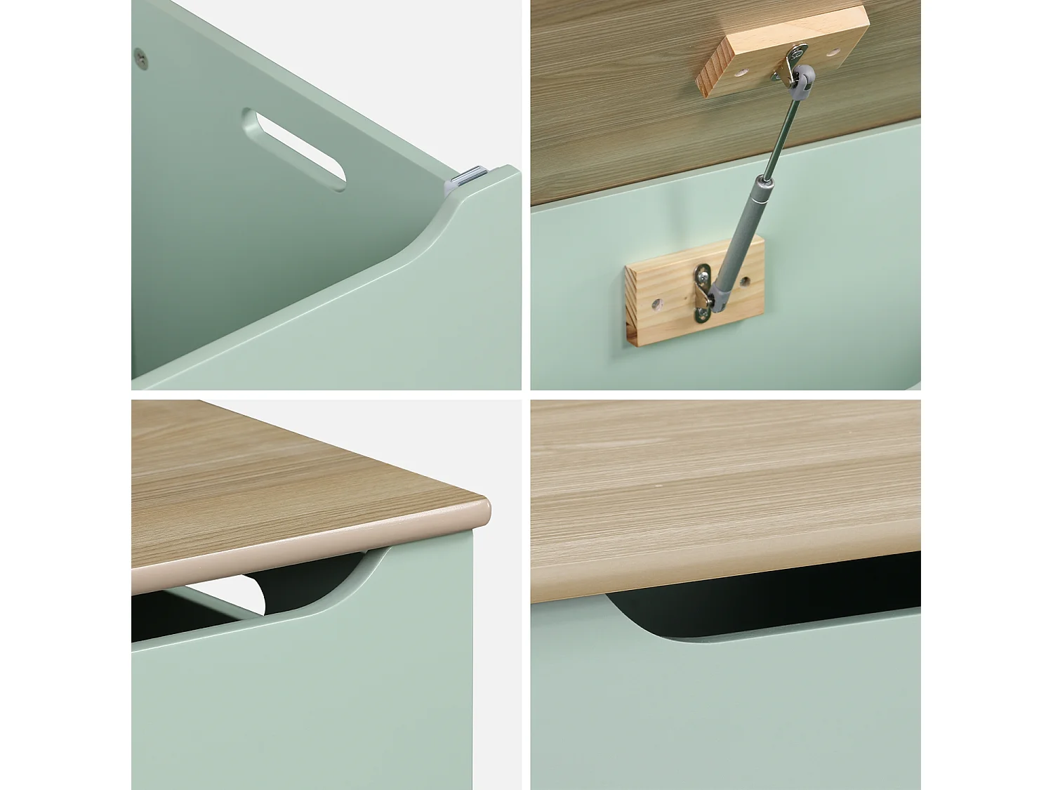 Cassettone per giochi effetto legno bianco, verde celadon