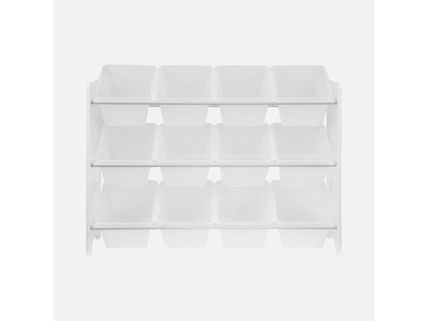 Contenitore per giocattoli con 12 scomparti, bianco