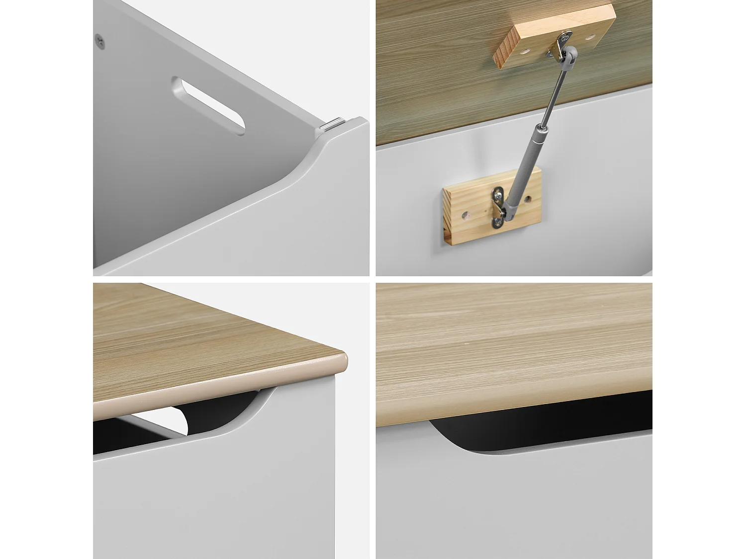 Cassettone per giochi effetto legno bianco, bianco