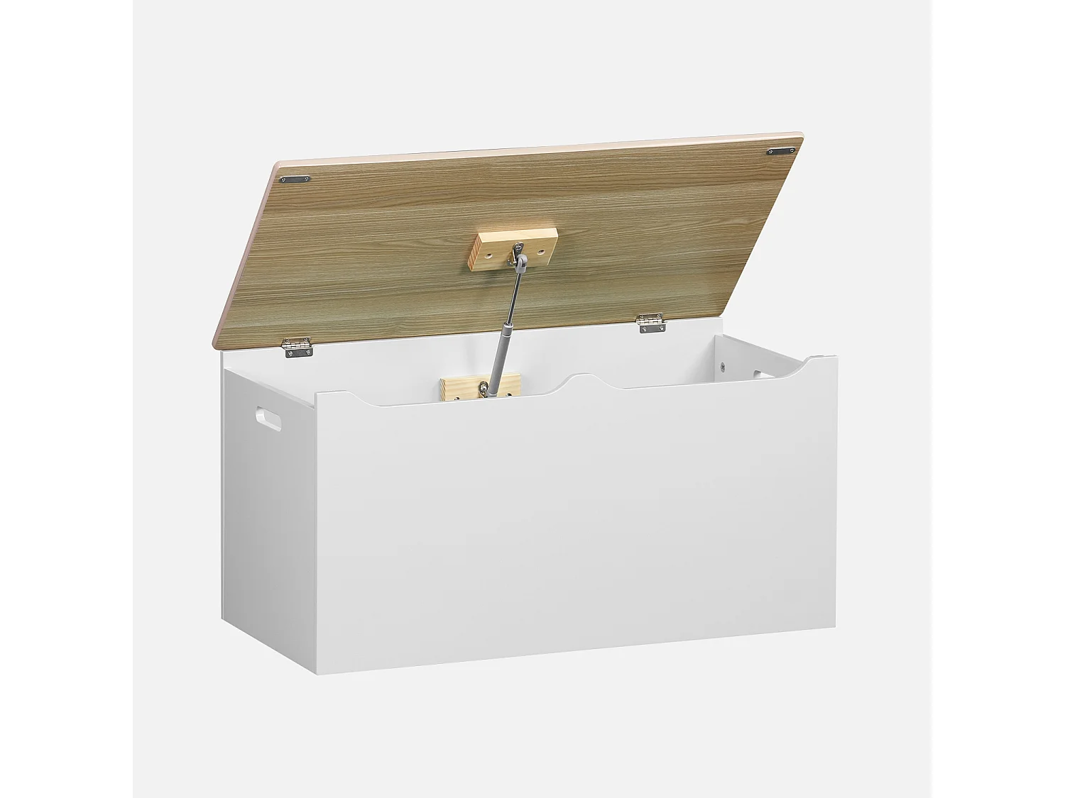 Cassettone per giochi effetto legno bianco, bianco