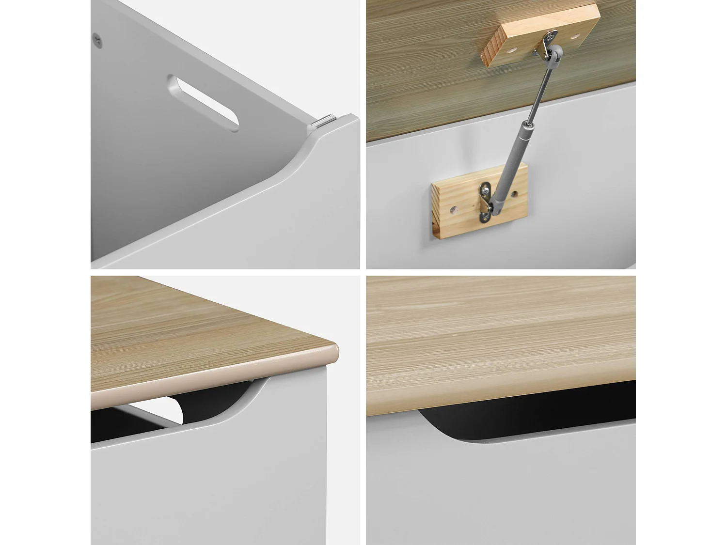 Cassettone per giochi effetto legno bianco, bianco