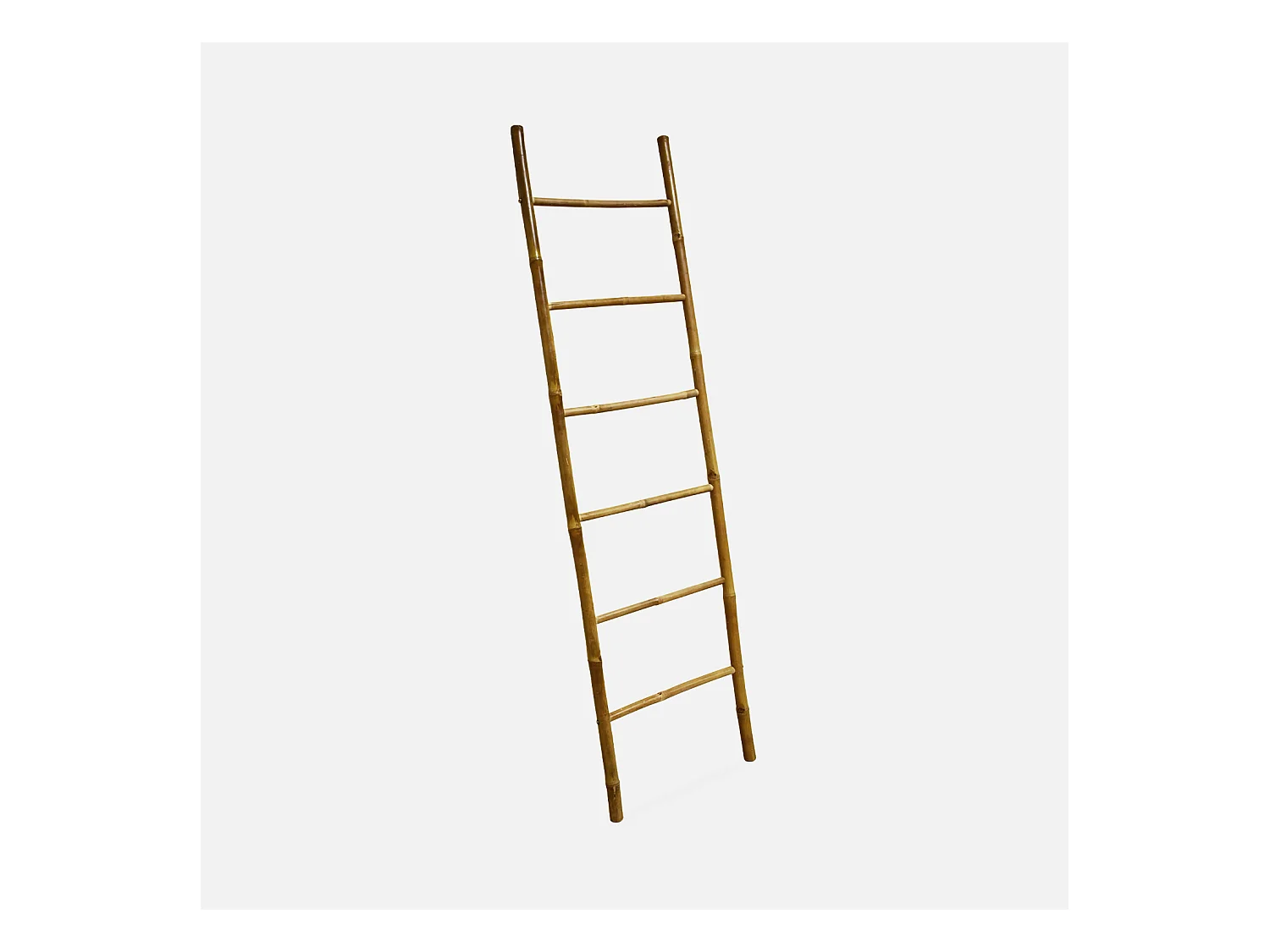 Escalera decorativa de bambú con 6 montantes natural