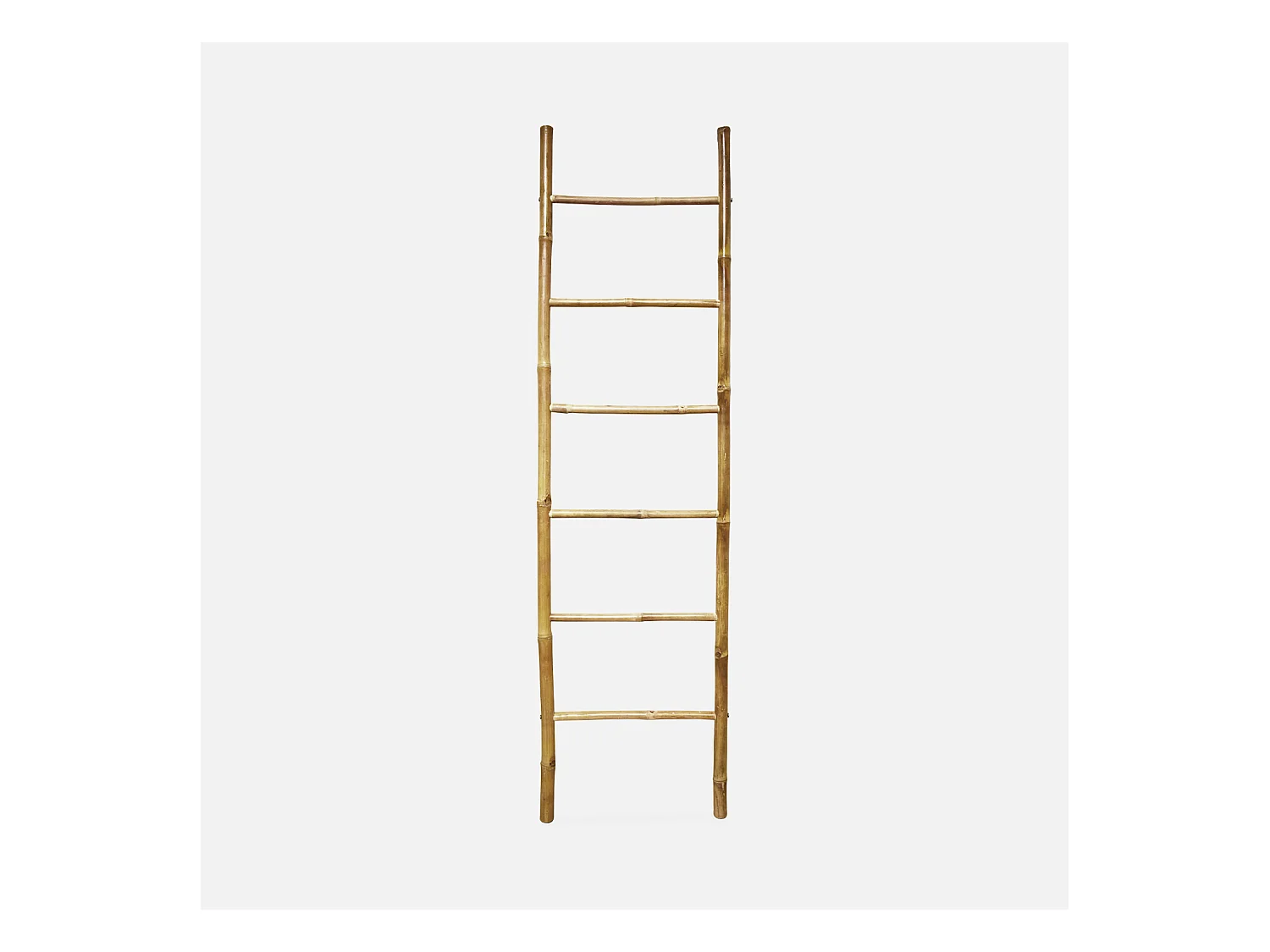 Scala decorativa in bambù con 6 montanti, marrone naturale