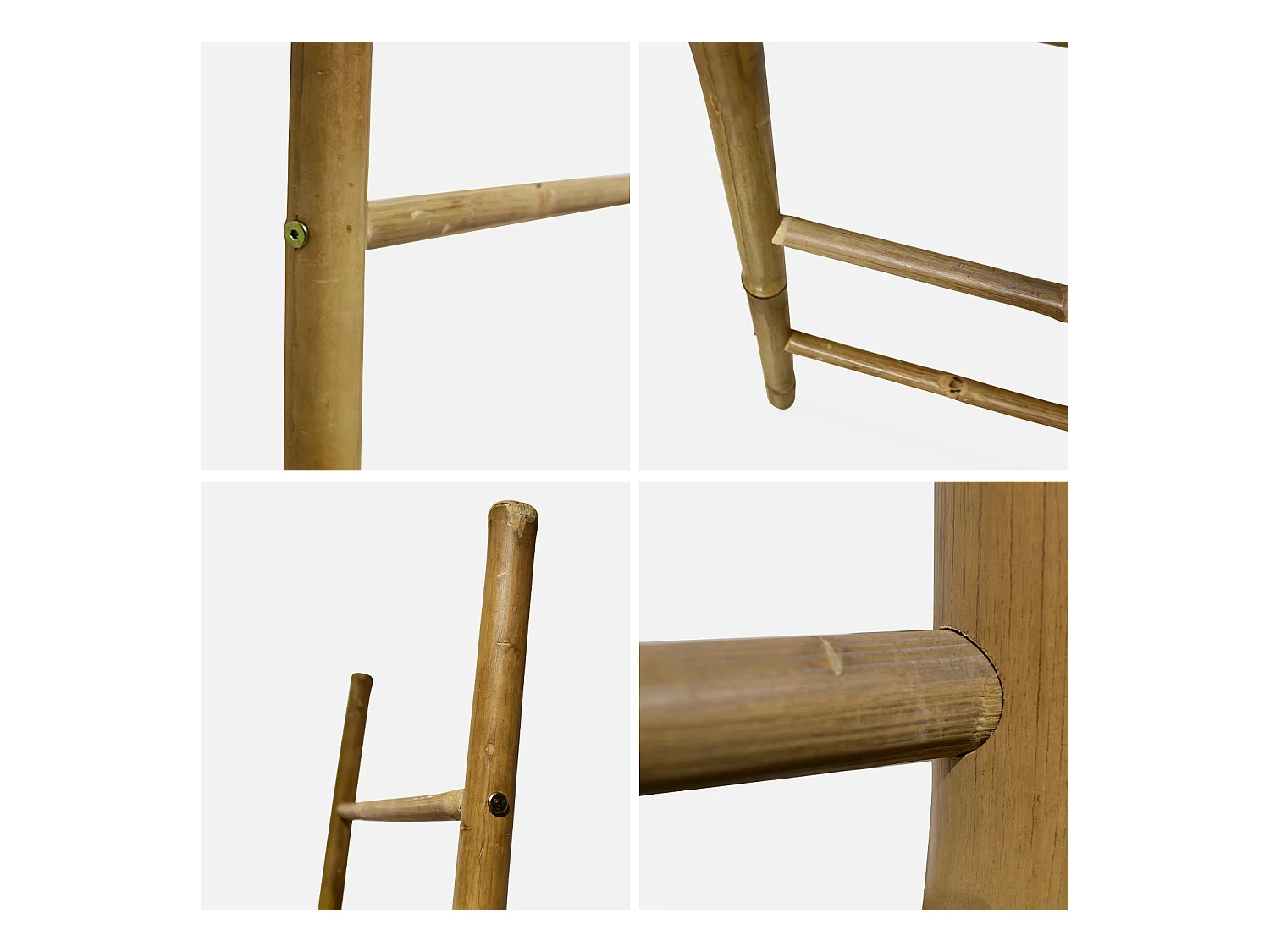 Scala decorativa in bambù con 6 montanti, marrone naturale