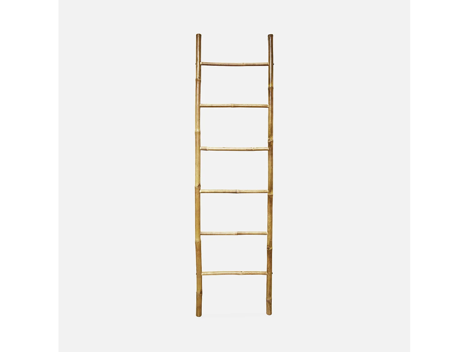 Escalera decorativa de bambú con 6 montantes natural