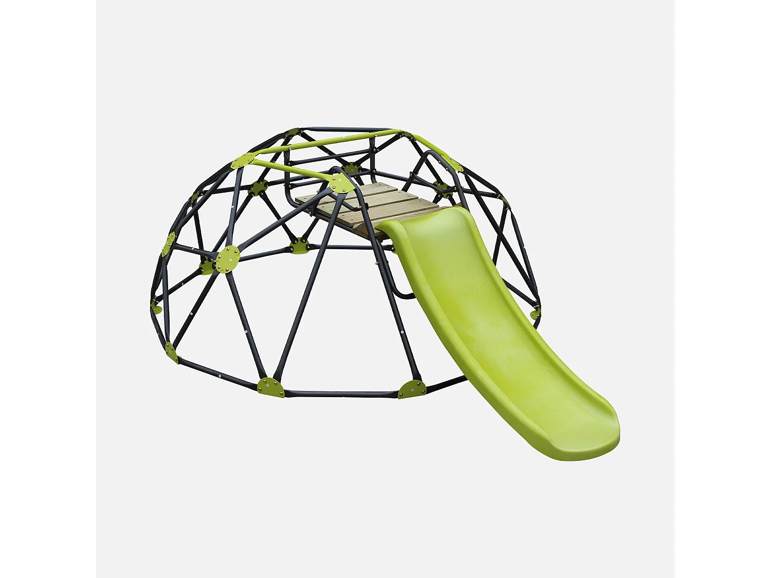 Cupola d'arrampicata con scivolo, verde