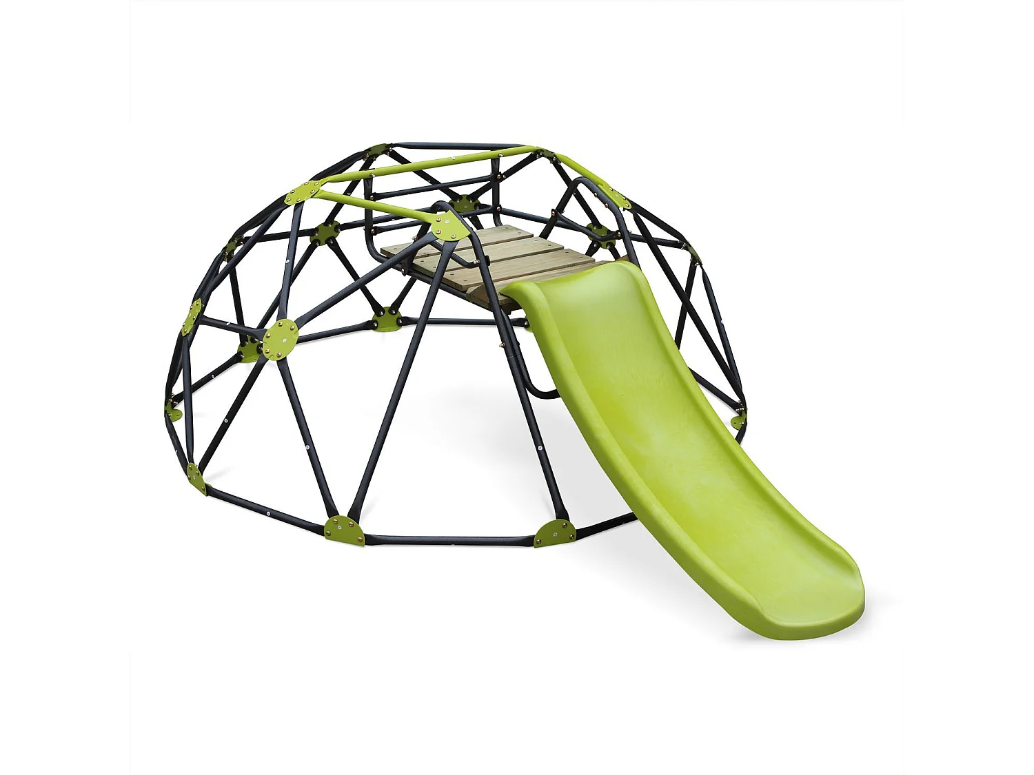 Cupola d'arrampicata con scivolo, verde