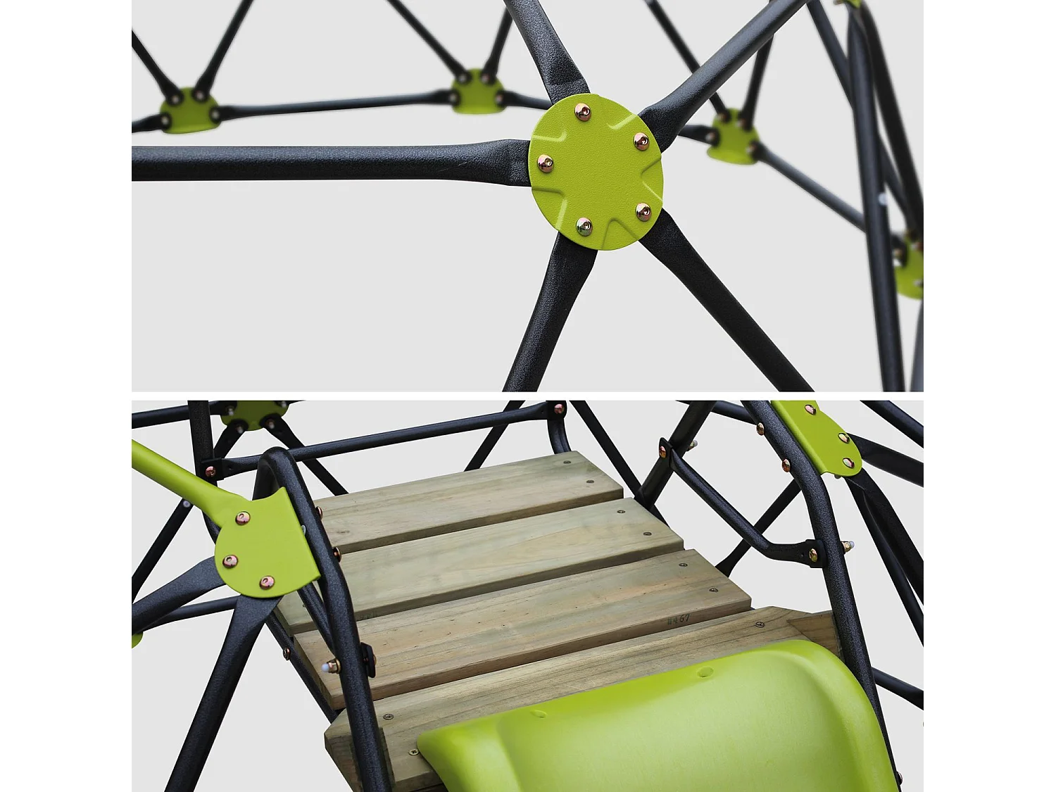 Cupola d'arrampicata con scivolo, verde