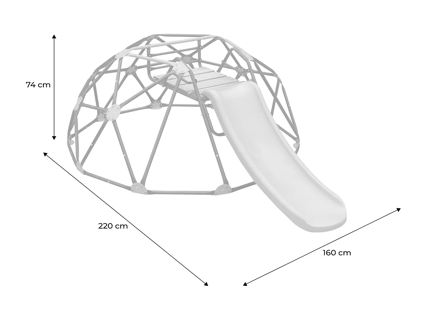 Cupola d'arrampicata con scivolo, verde
