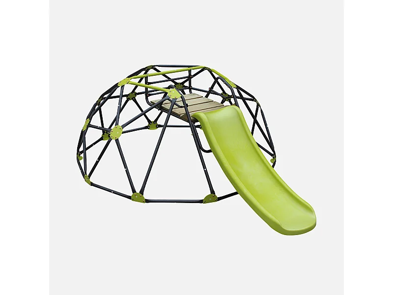 Cupola d'arrampicata con scivolo, verde