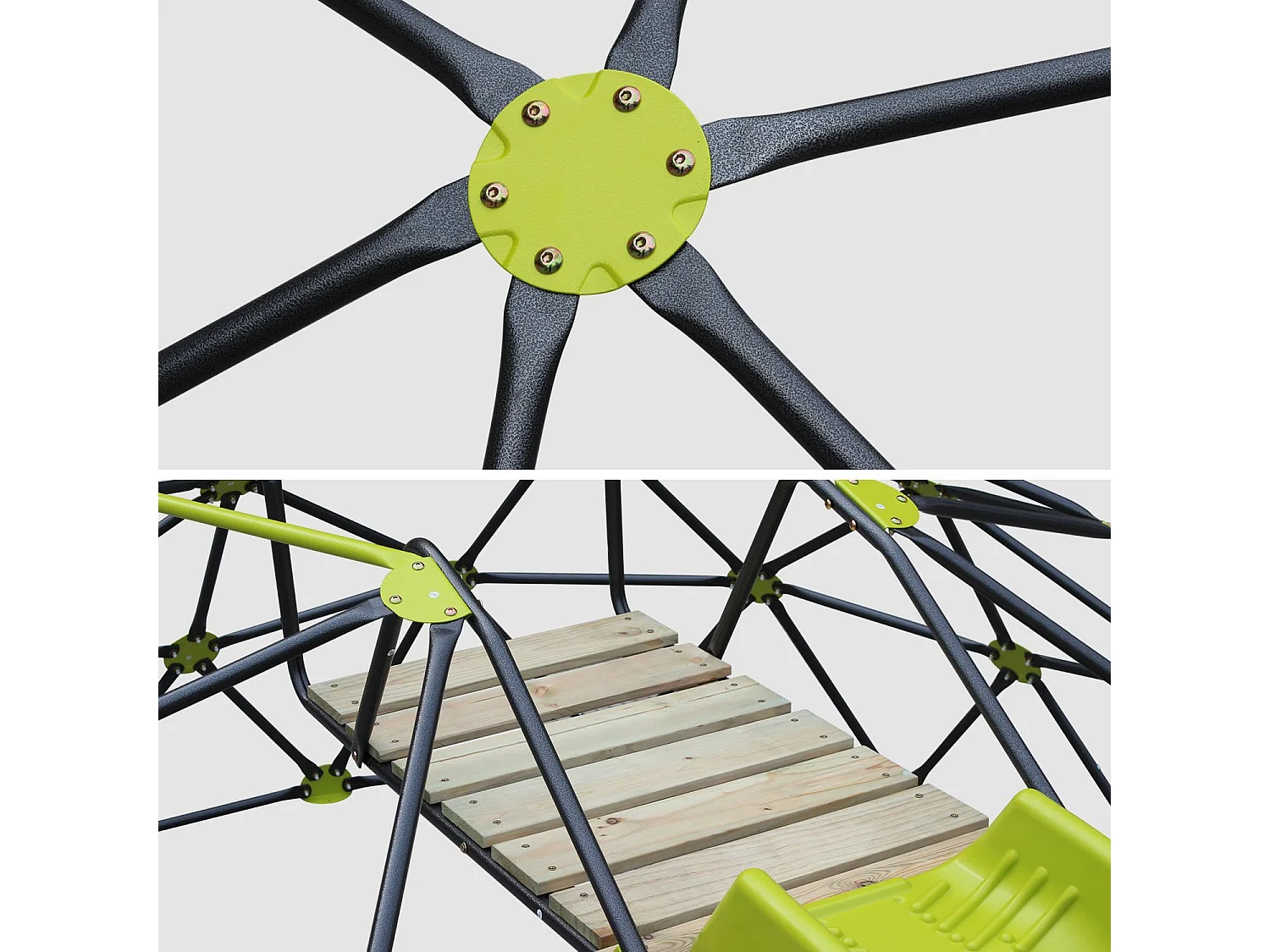 Cupola d'arrampicata con scivolo, verde