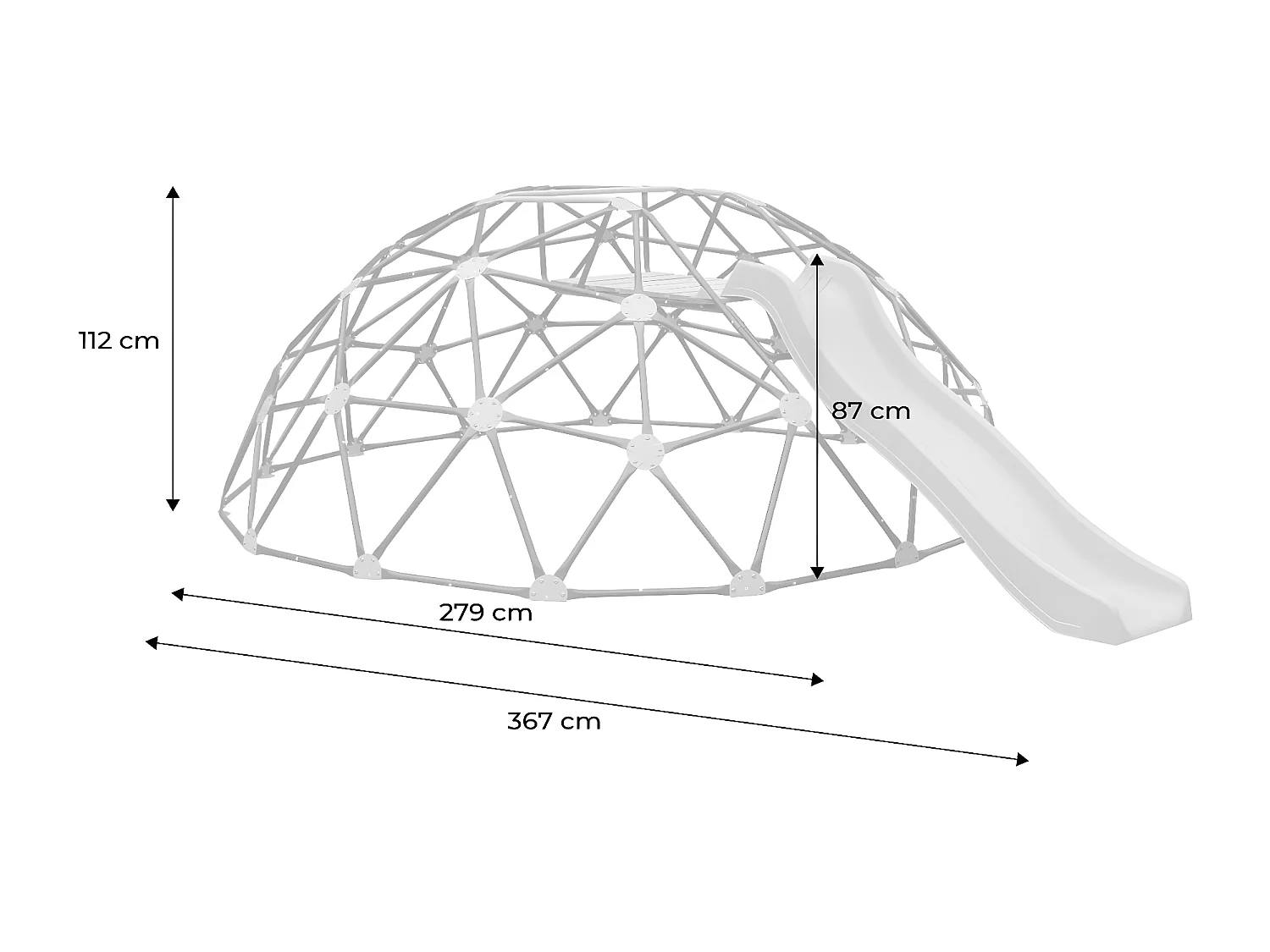 Cupola d'arrampicata con scivolo, verde
