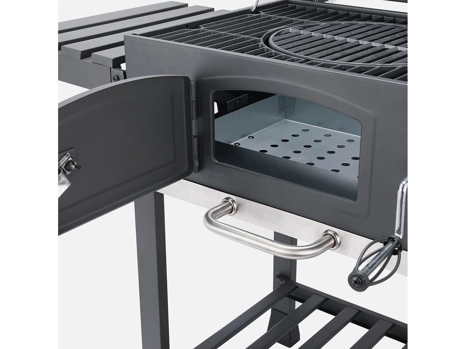 Barbecue a carbonella grill + affumicatore, nero