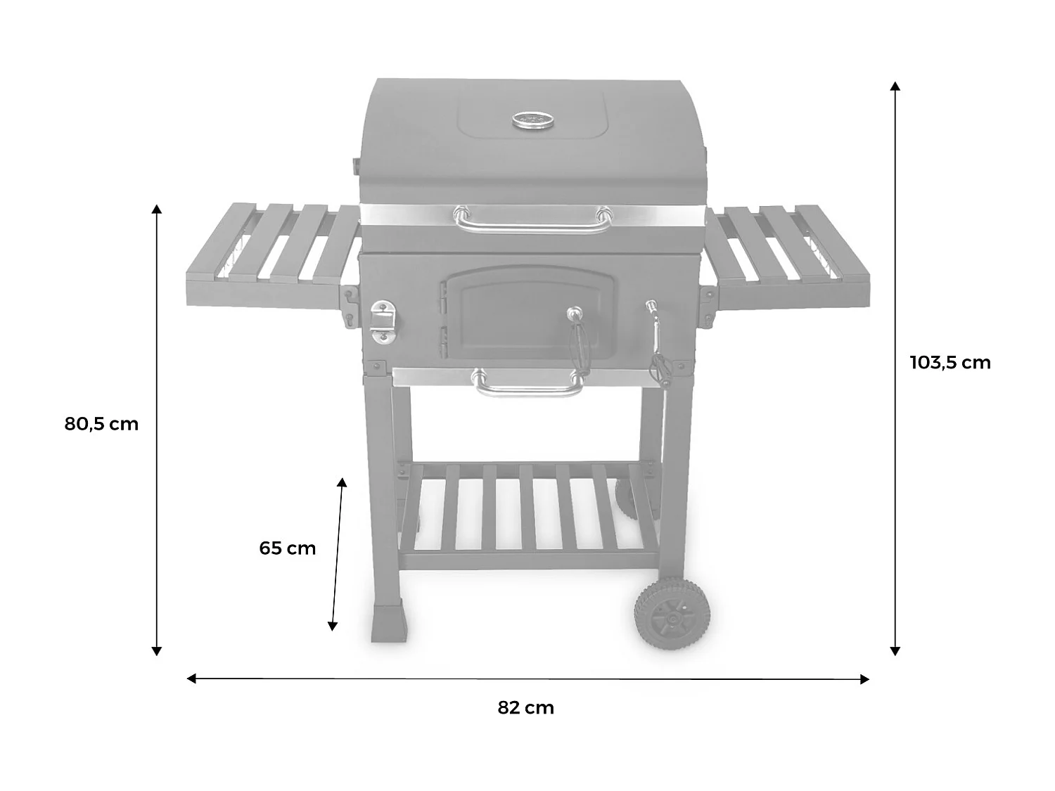 Barbecue a carbonella grill + affumicatore, nero