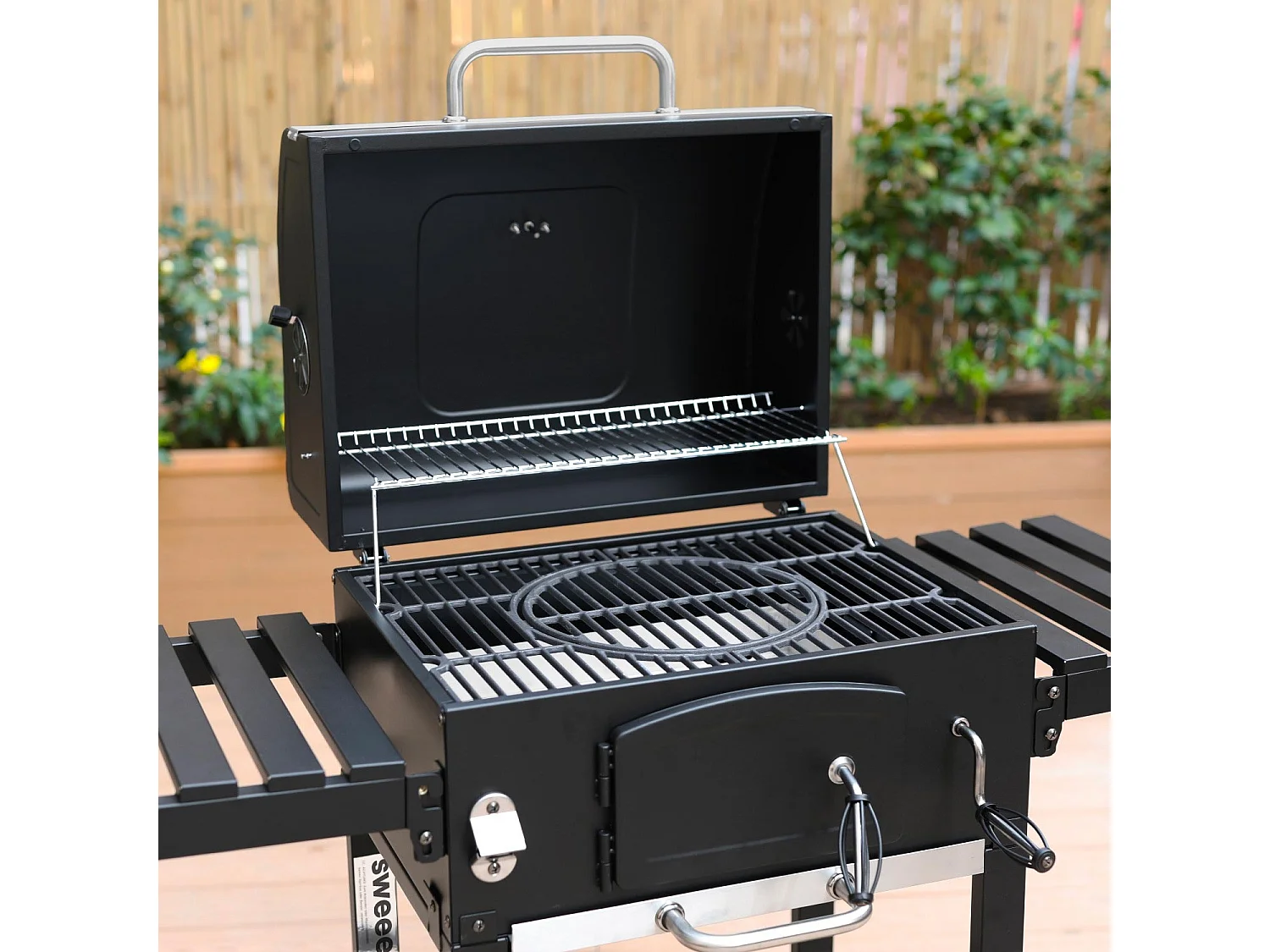 Barbecue a carbonella grill + affumicatore, nero