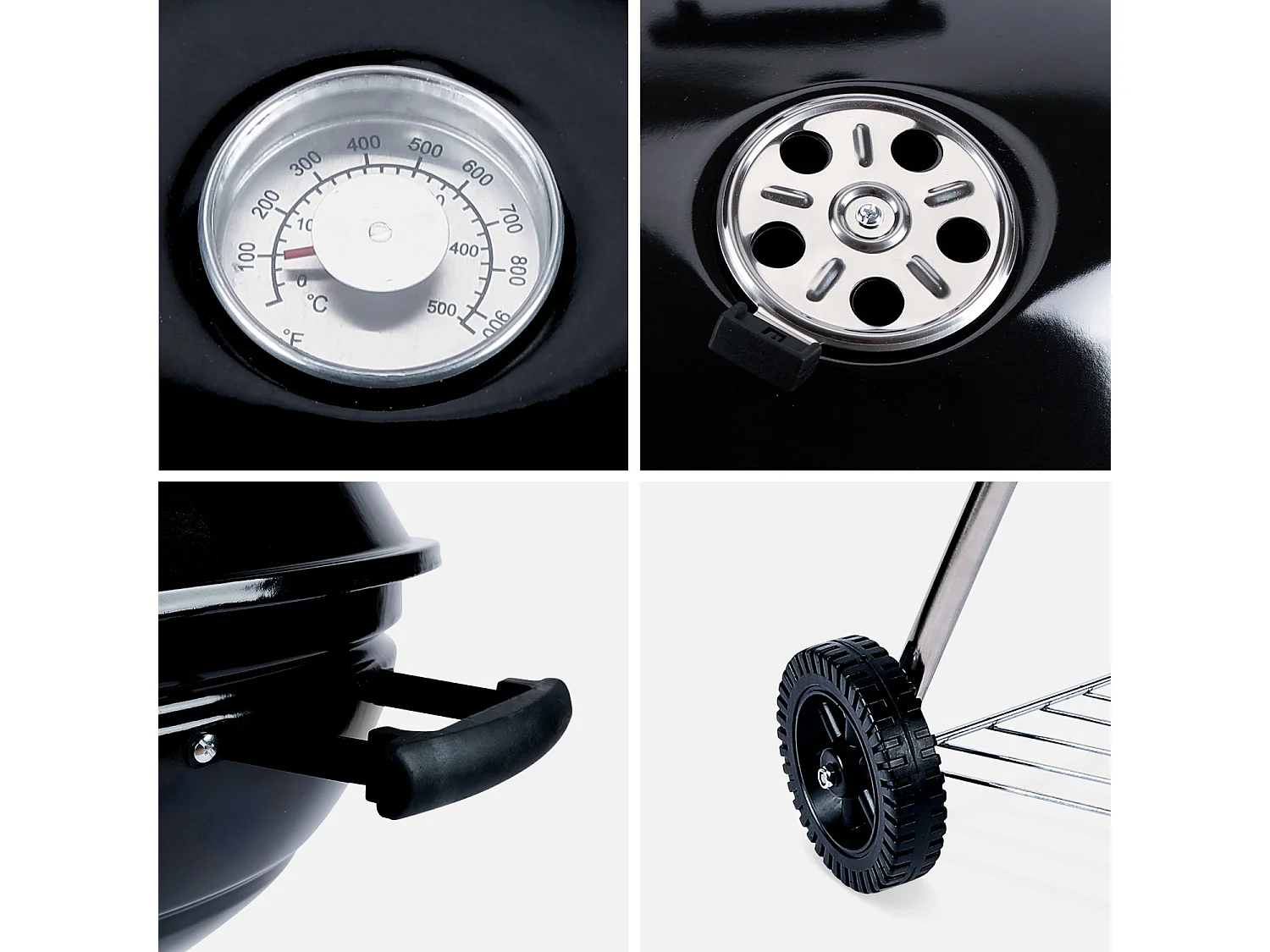 Barbecue a carbonella grill + affumicatore, nero