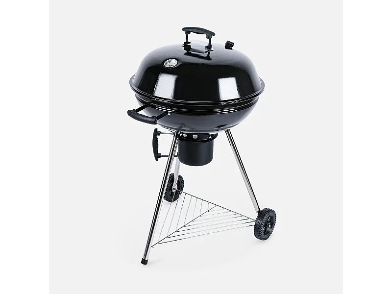 Barbecue a carbonella grill + affumicatore, nero