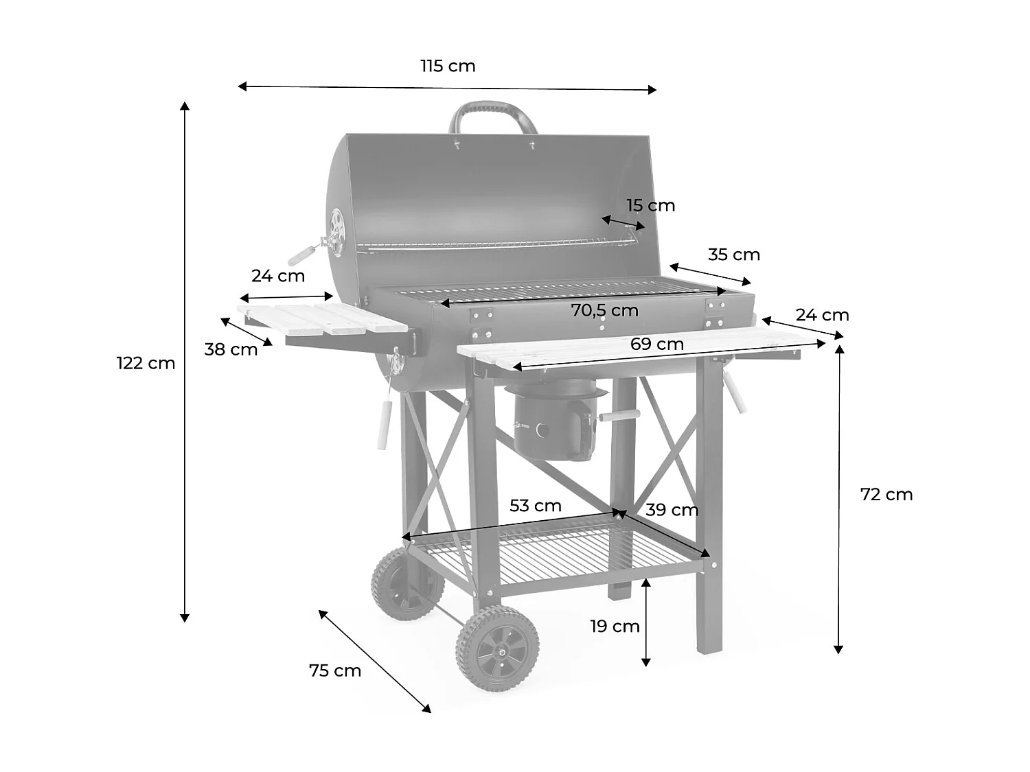 Barbacoa de carbón negro