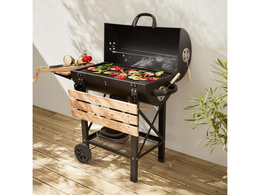 Barbecue a carbonella grill + affumicatore, nero