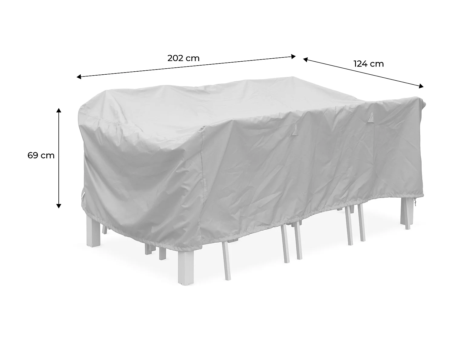 Funda protectora para la mesa de jardín gris oscuro