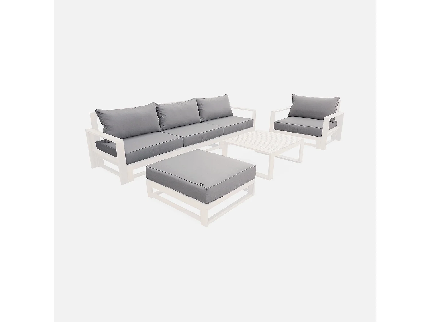 Fundas de cojín para conjunto de jardín mendoza gris