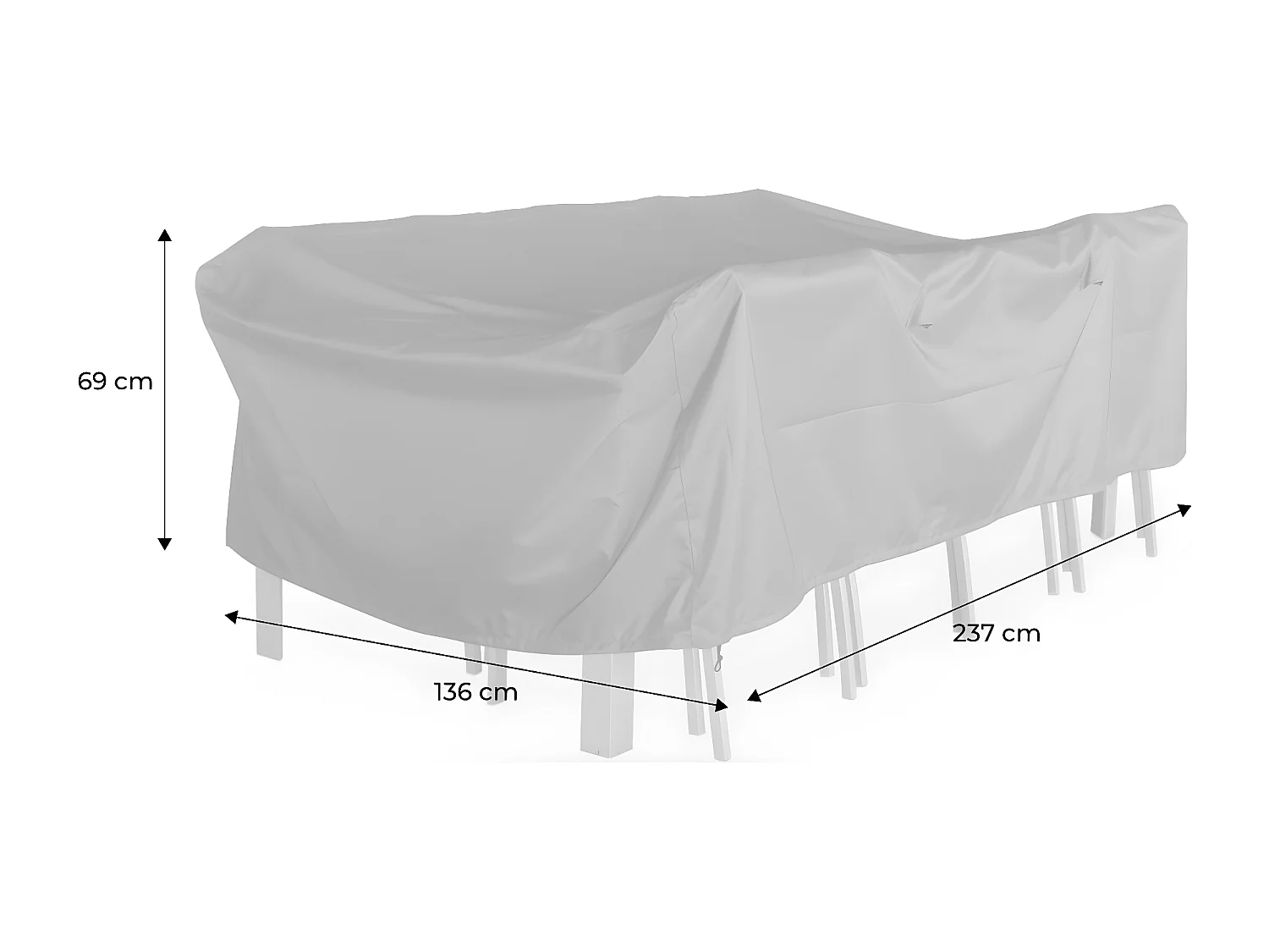Funda protectora para las mesas de jardín gris oscuro