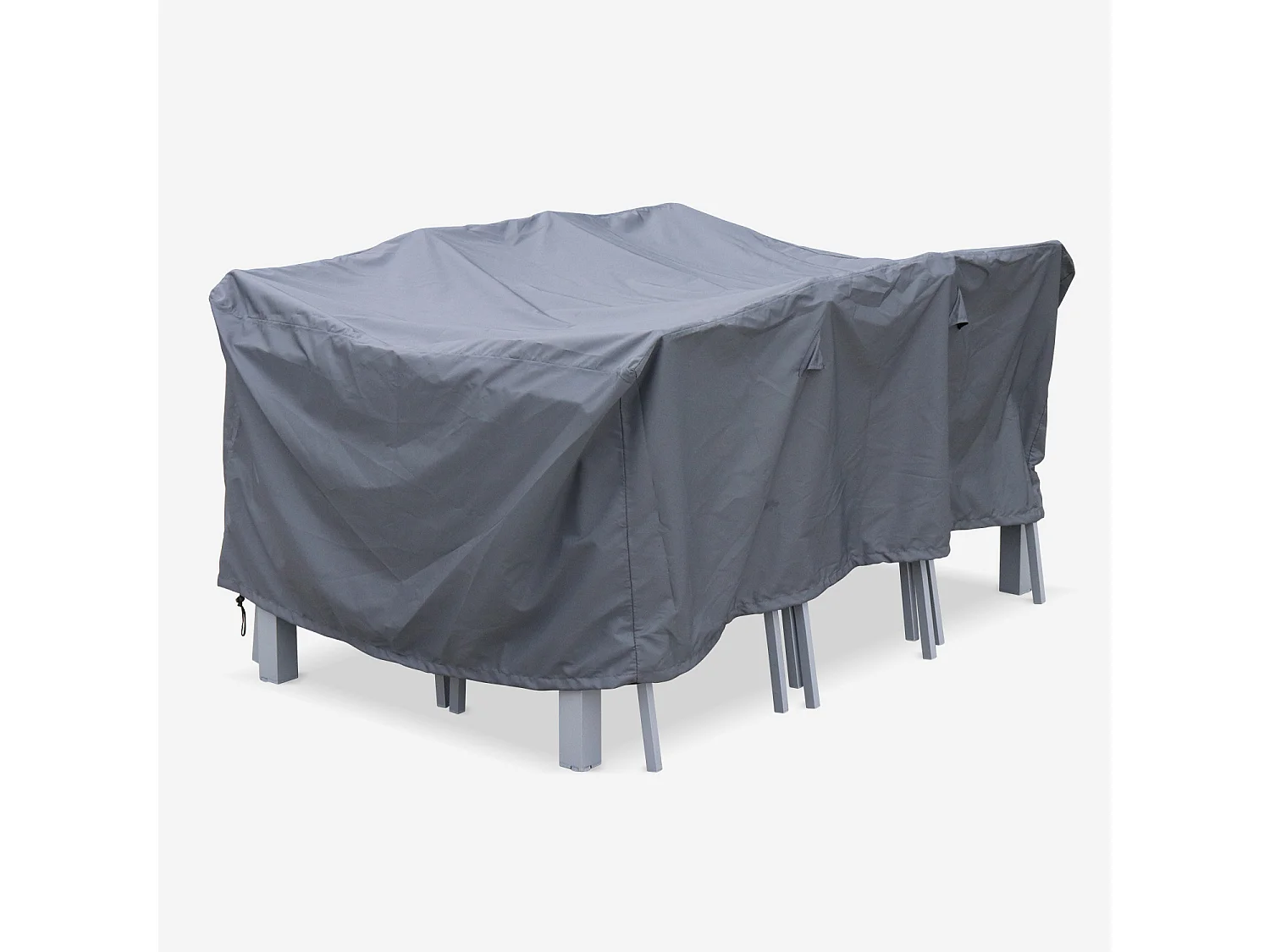 Housse de protection 175x124cm gris foncé - Bâche rectangulaire en polyester enduit PA pour tables de jardin Chicago et Bergamo