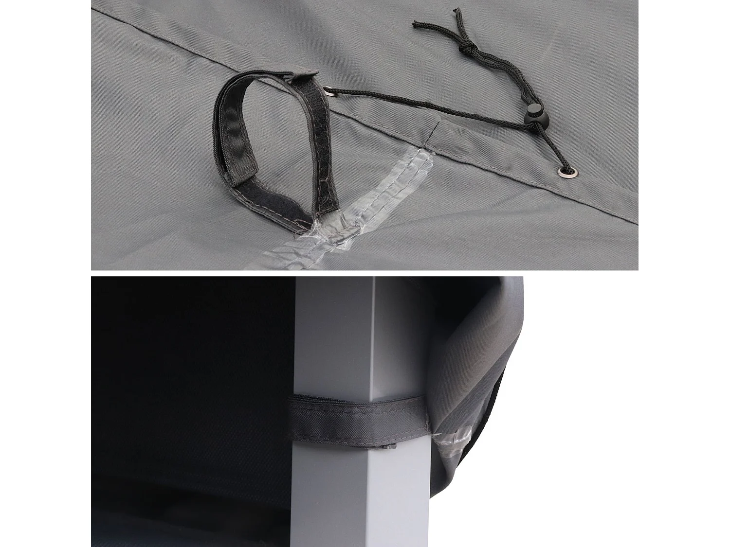 Housse de protection 175x124cm gris foncé - Bâche rectangulaire en polyester enduit PA pour tables de jardin Chicago et Bergamo