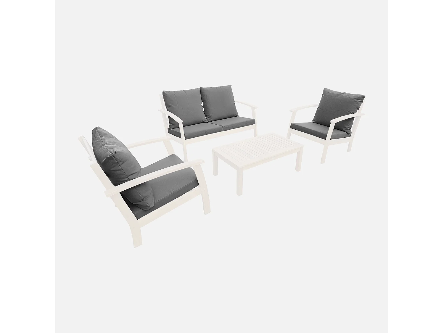 Set di copricuscini per salotto da giardino, grigio