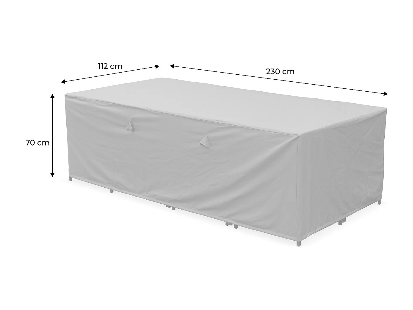 Funda protectora para mesa de jardín cubo 12, vabo 12 y vasto 12 gris