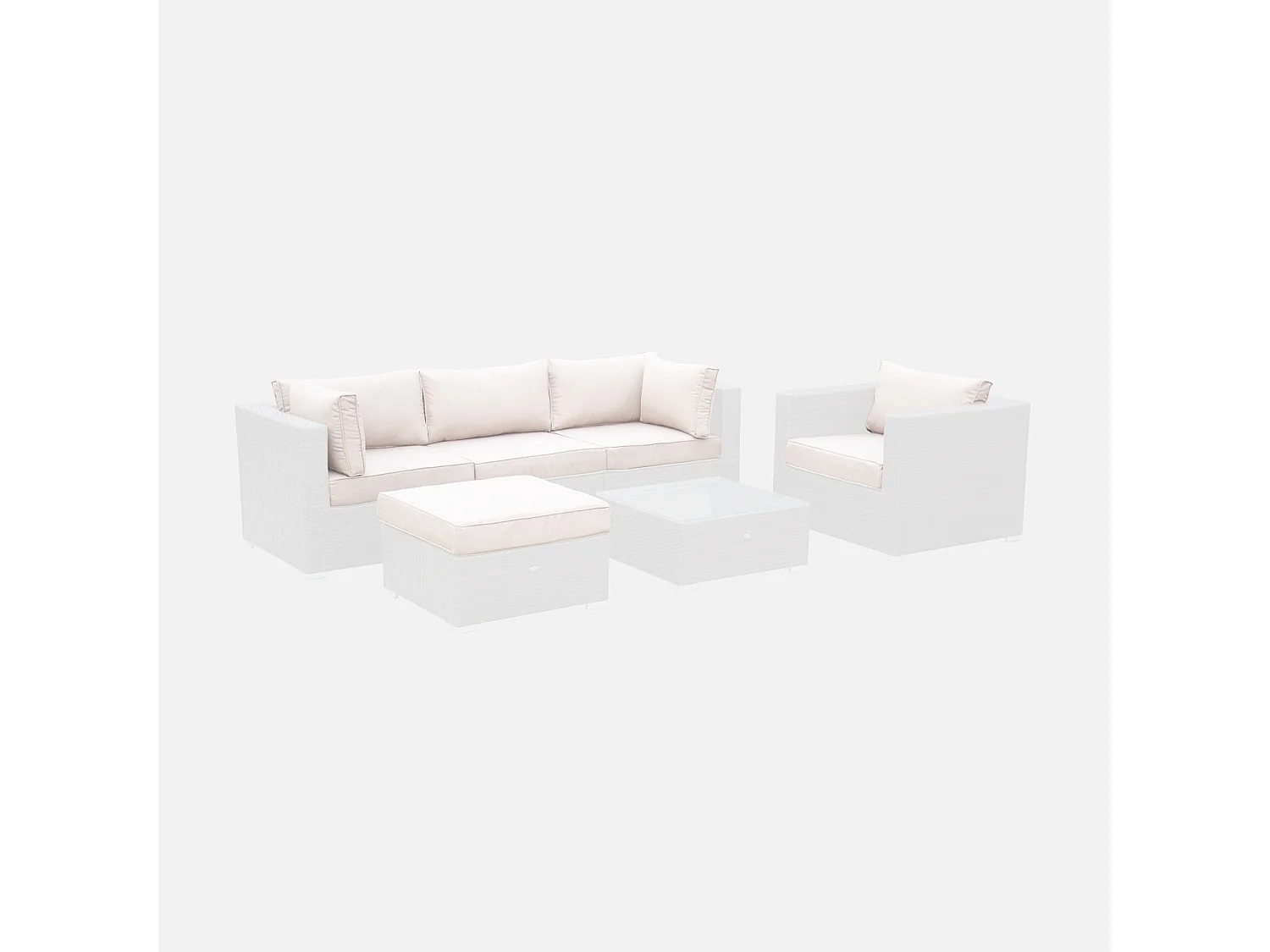 Set fodere per salotto caligari, ecrù