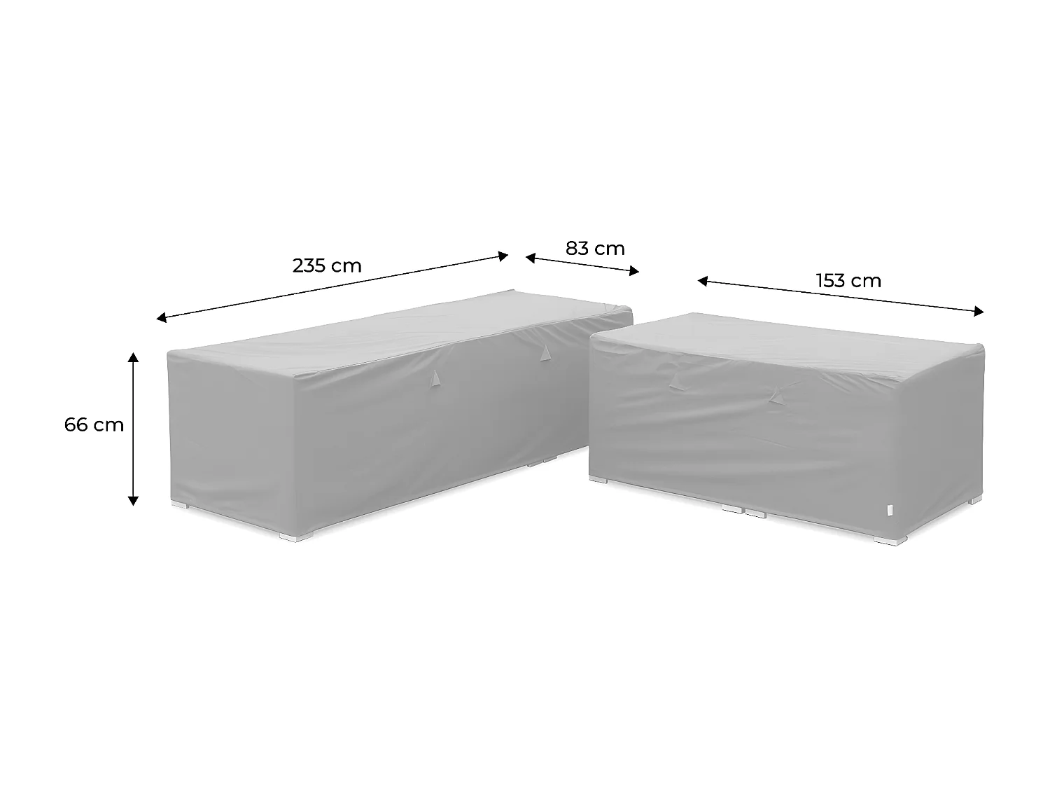 Set di 2 copertura per mobili da giardino napoli e vittoria, grigio