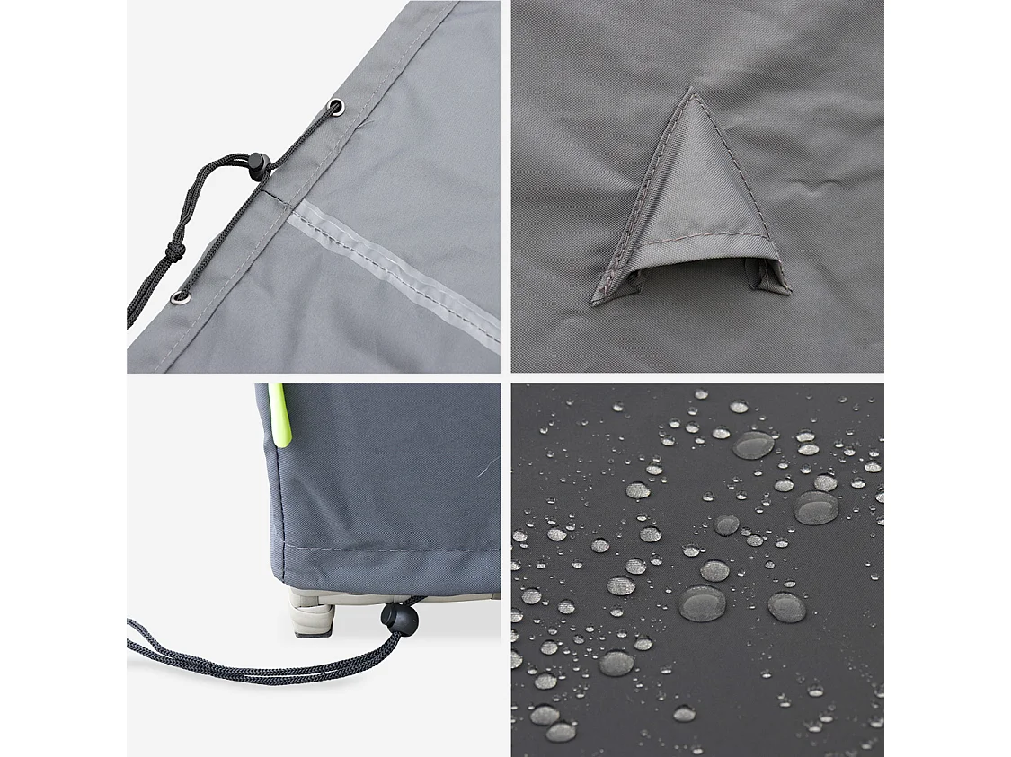 Housse de protection 172x112cm gris foncé - Bâche rectangulaire en polyester enduit PA pour tables de jardin Firenze 6. Vasto 10. Vabo 10 et Cubo 10