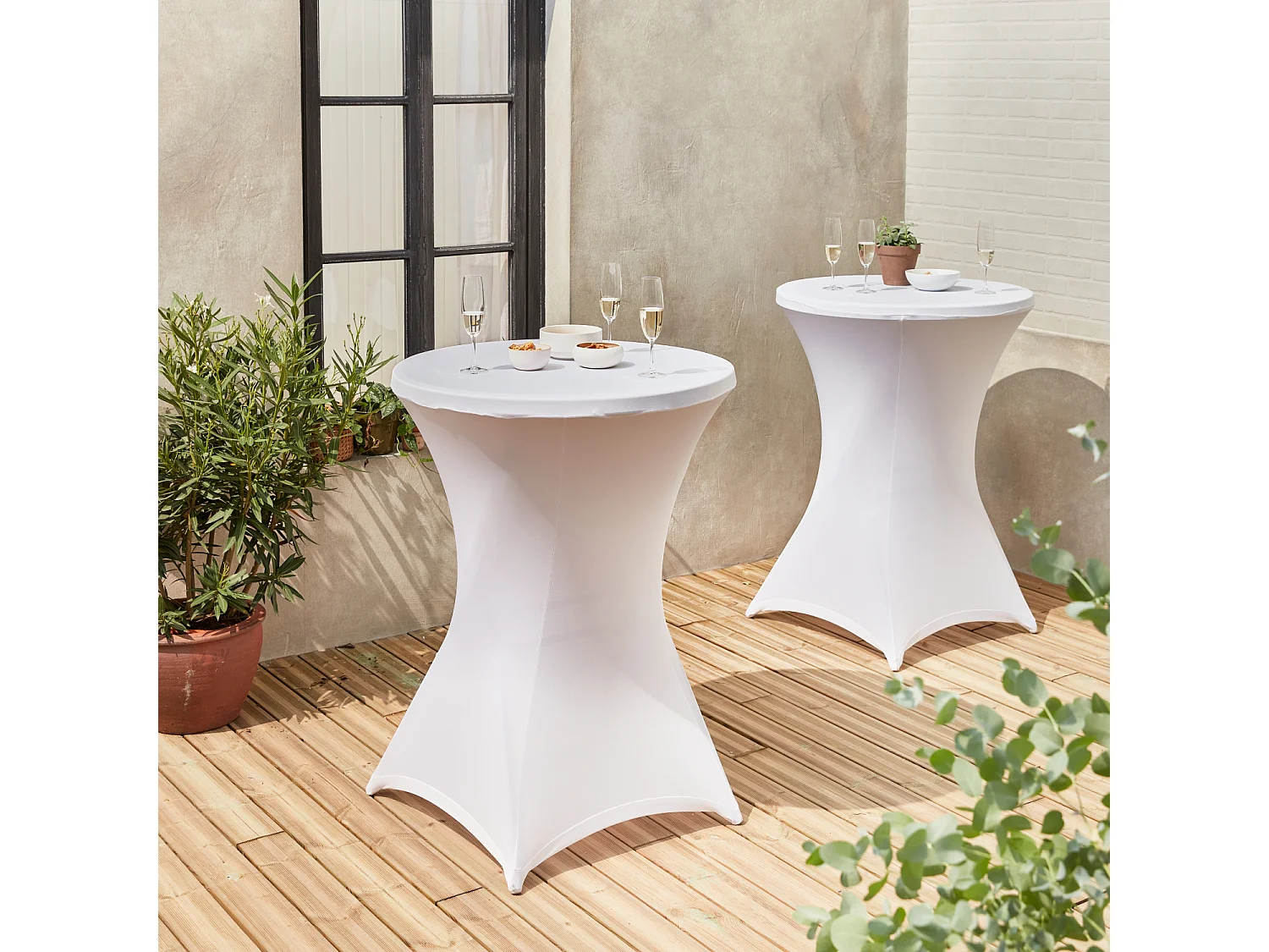 Set di 2 teli protettivi per tavoli, bianco
