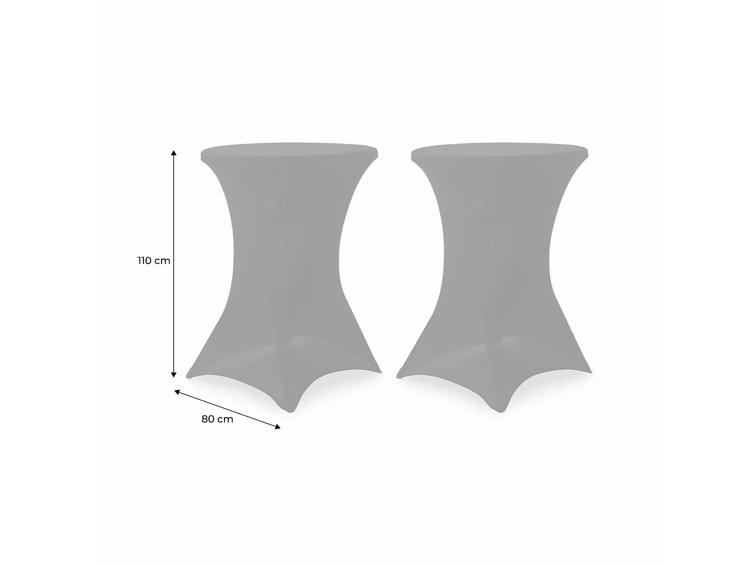 Set 2 teli protettivi per tavoli per evento Bianco - 80x80x110 cm