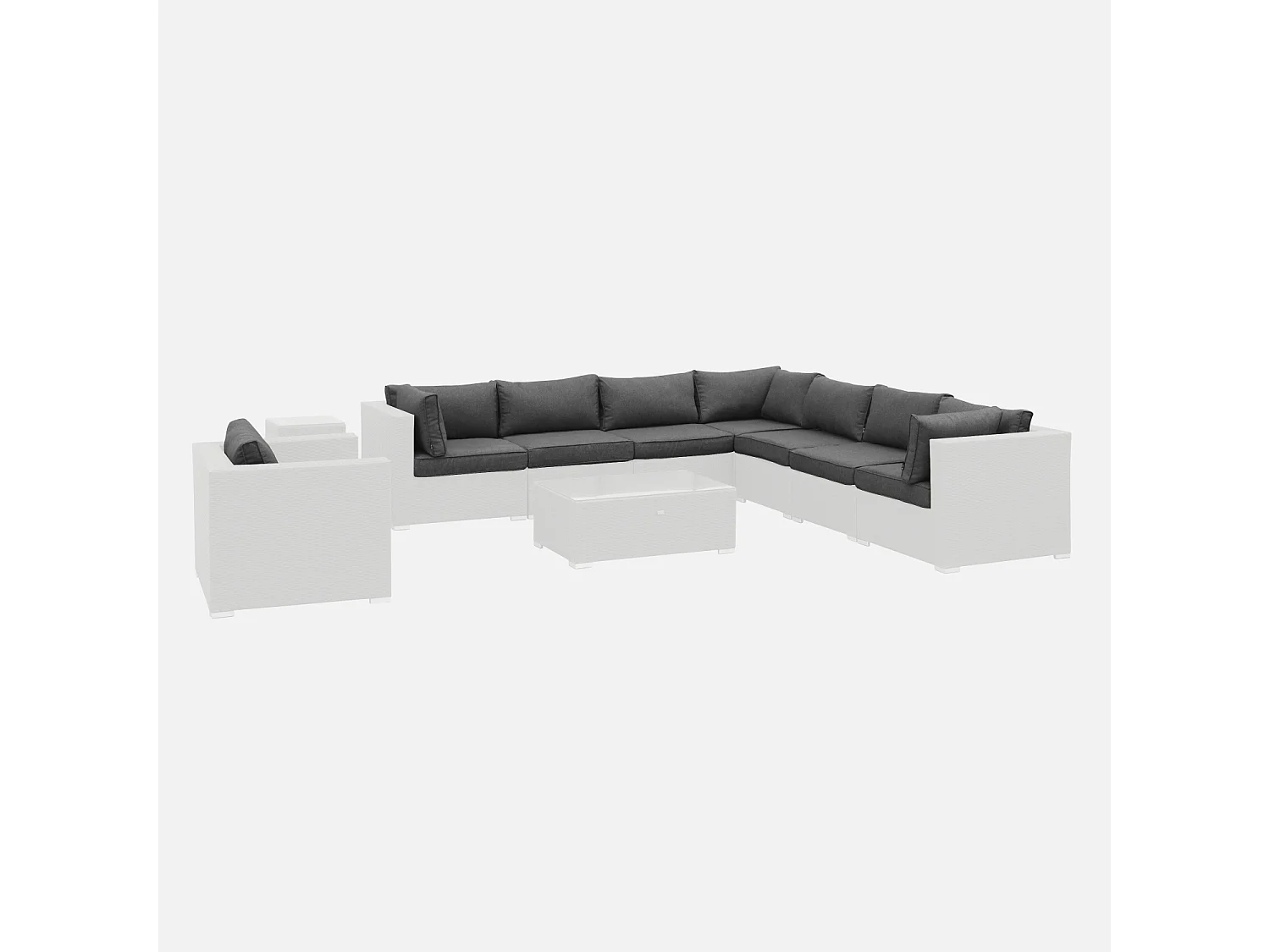 Fundas de cojín para conjunto de jardín venezia gris