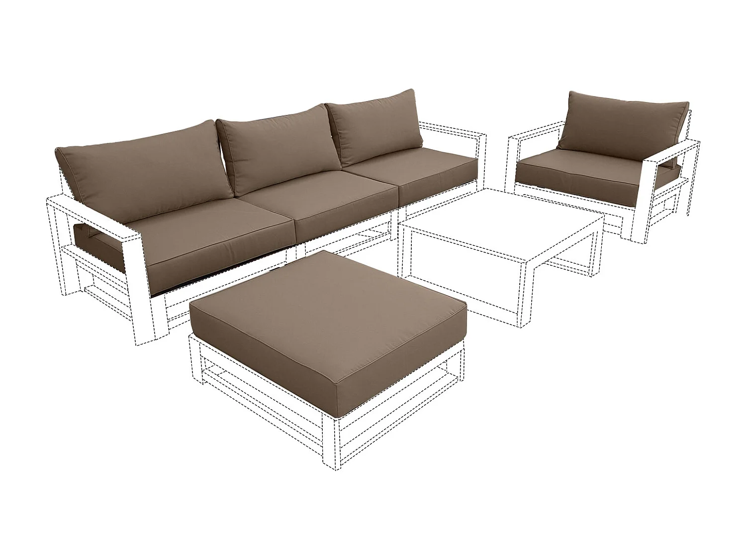 Set fodere per salotto mendoza, beige