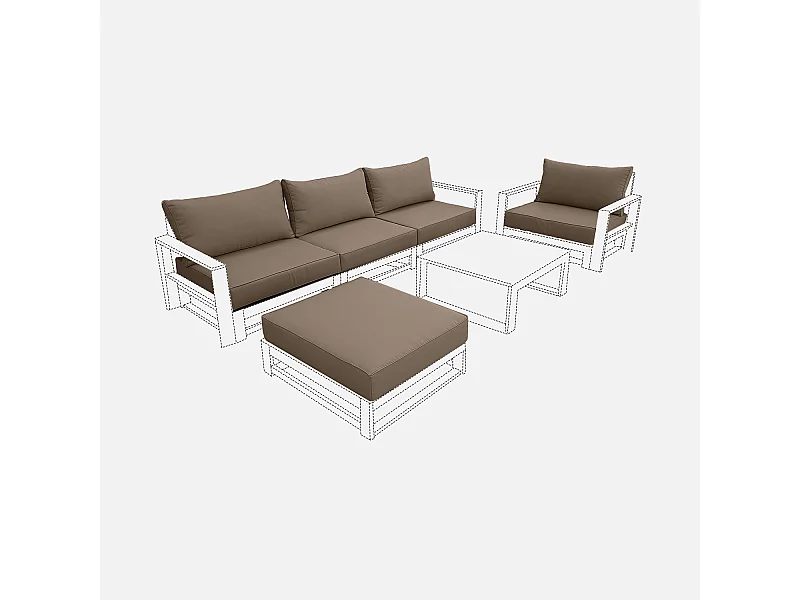 Set fodere per salotto mendoza, beige